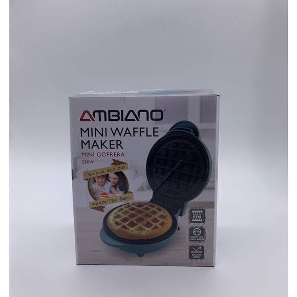 AMBIANO MINI WAFFLE MAKER GOFRERA 550w Classic Sweet Savory Keto Vegan Creative! - Picture 1 of 9